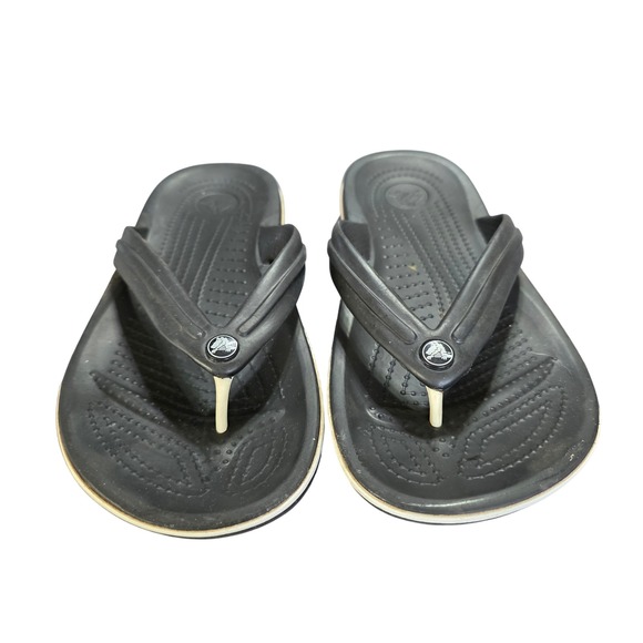 CROCS Shoes - Crocs Classic Flip Flops Black White W8-M6 Casual Beachwear Sporty Unisex